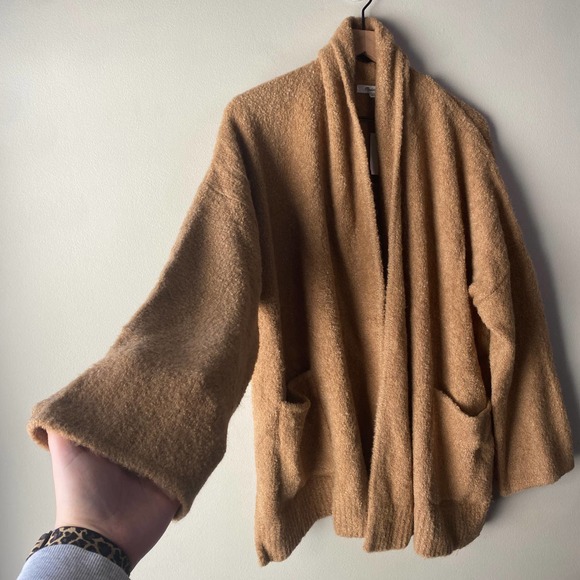 Madewell Gallatin Shawl Collar Cardigan Sweater, Camel Brown, Size Large - Picture 2 of 8